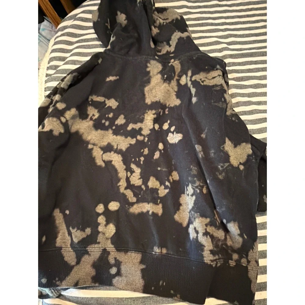 Nickelodeon Rugrats Chuckie‎ Finster Acid Wash Bleach Hoodie Black Small 2021